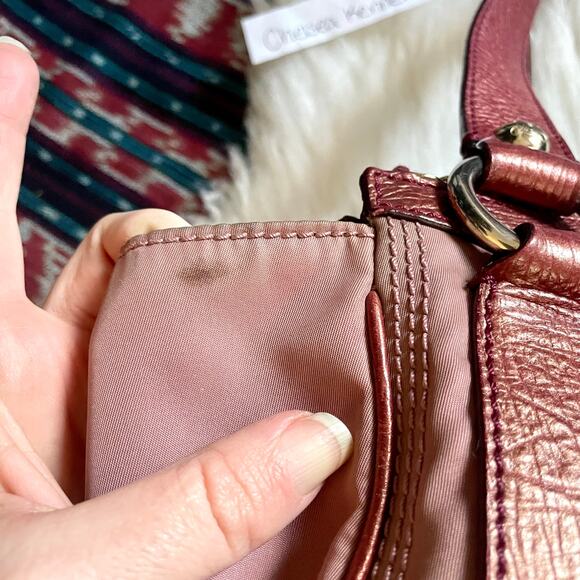 Celine Pink Nylon Triomphe Macadam Monogram Logo Shoulder Bag Purse 90's Y2K - Picture 5 of 16